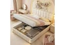 ADWOLT Polsterbett 160x200 mit Bettkasten und LED-Leuchte Beige Samt Bild 2