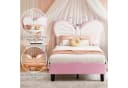 ADWOLT Polsterbett Schmetterlingsform Rosa Samt mit LED-Licht Bild 1