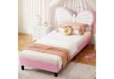 ADWOLT Polsterbett Schmetterlingsform Rosa Samt mit LED-Licht Bild 2