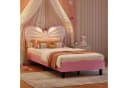 ADWOLT Polsterbett Schmetterlingsform Rosa Samt mit LED-Licht Bild 5