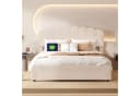 ADWOLT Polsterbett 160x200 Beige mit USB & Stauraum Bild 1