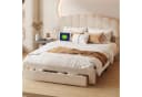 ADWOLT Polsterbett 160x200 Beige mit USB & Stauraum Bild 2