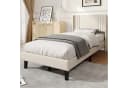 ADWOLT Polsterbett Beige Leinenstoff mit Kopfteil Bild 2