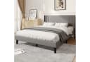 ADWOLT Polsterbett Grau Leinenstoff Doppelbett mit Kopfteil Bild 2