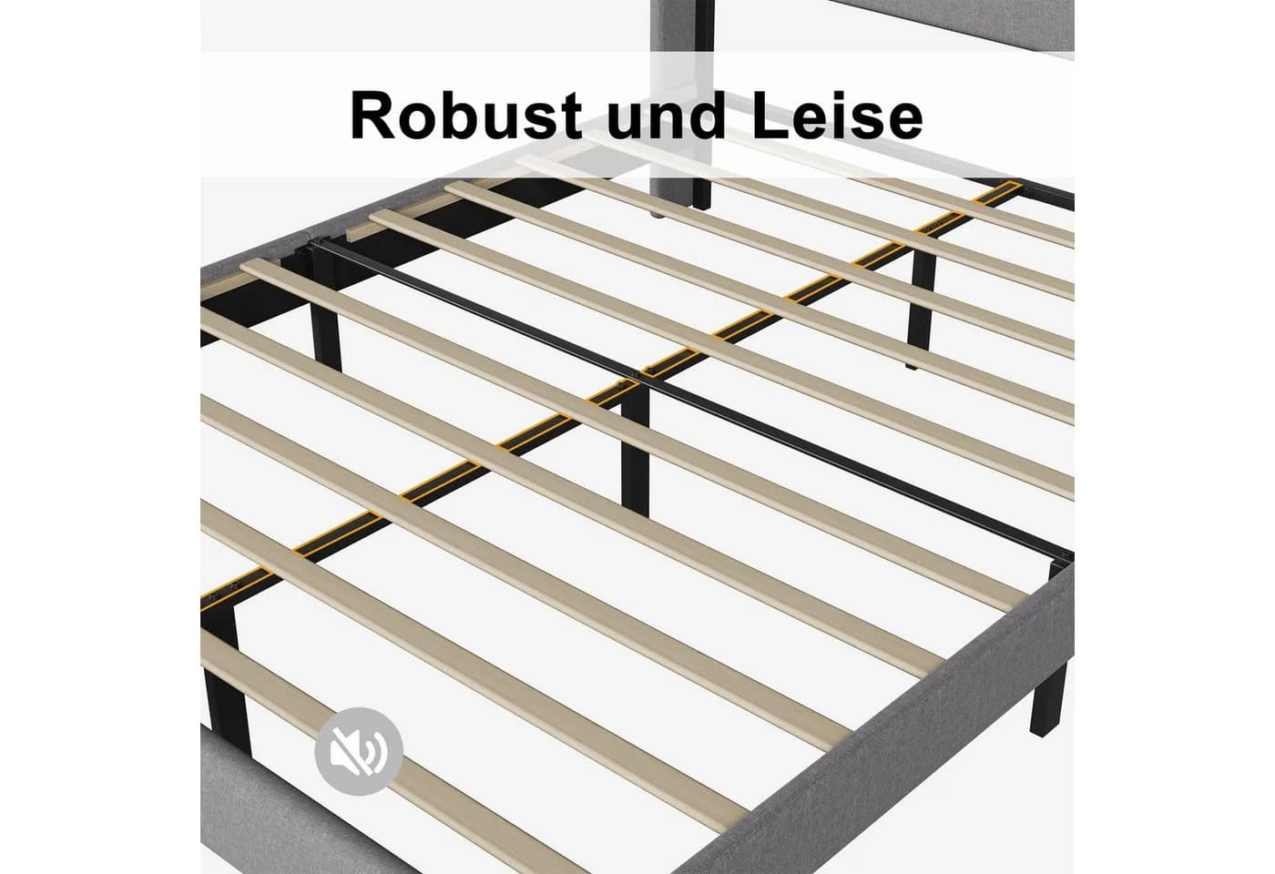 ADWOLT Polsterbett Grau Leinenstoff Doppelbett mit Kopfteil - Bild 5