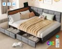 ADWOLT Schlafsofa Daybett Grau mit LED-Licht und USB-Anschluss Bild 2