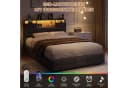 ADWOLT Polsterbett Grau mit LED, USB & 4 Schubladen Bild 1