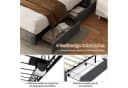 ADWOLT Polsterbett Grau mit LED, USB & 4 Schubladen Bild 5