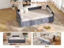 zebery Schlafsofa Polsterbett Daybett Grau Samtstoff Bild 3