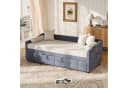 zebery Schlafsofa Polsterbett Daybett Grau Samtstoff Bild 4