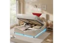 zebery Polsterbett Stauraumbett Beige Samt mit LED-Beleuchtung Bild 5