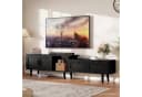 BELUPAI TV-Schrank Lowboard Schwarz mit Bambusflechtung Bild 2