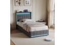 Yelenaro Polsterbett Grau mit LED, USB & Bettkasten Bild 1