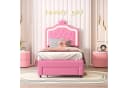 zebery Polsterbett Rosa mit LED-Beleuchtung & Stauraum Bild 3