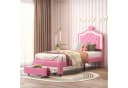 zebery Polsterbett Rosa mit LED-Beleuchtung & Stauraum Bild 4