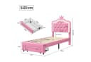 zebery Polsterbett Rosa mit LED-Beleuchtung & Stauraum Bild 5