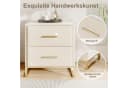 zebery Nachttisch 2er-Set Beige Samt mit 2 Schubladen Bild 3