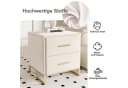 zebery Nachttisch 2er-Set Beige Samt mit 2 Schubladen Bild 4