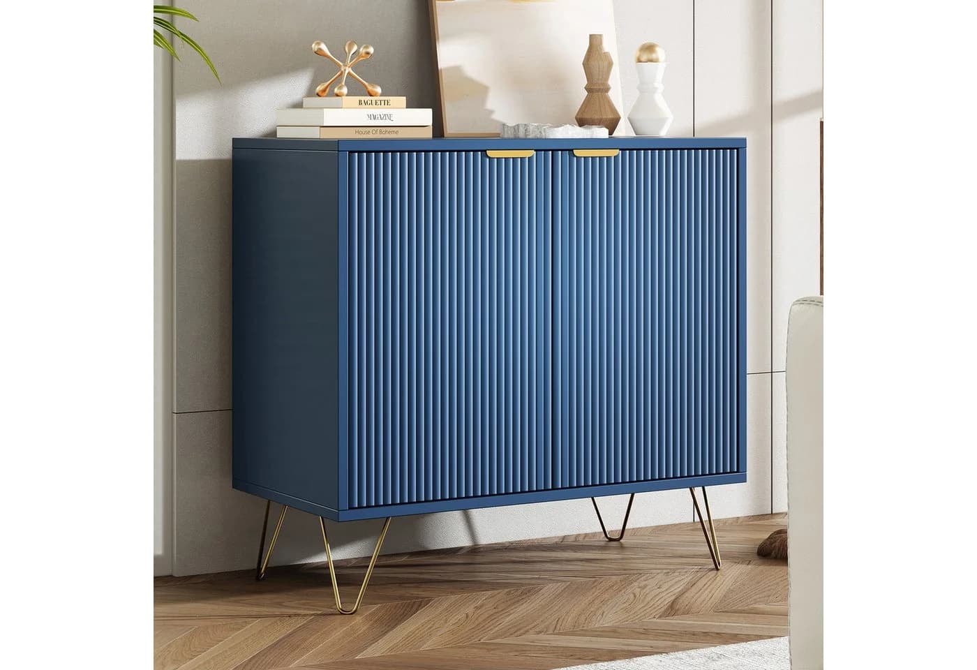 zebery Sideboard Kommode Blau mit Metallbeinen - Bild 2
