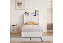 zebery Stauraumbett Polsterbett Beige mit LED, USB & Bettkasten Bild 1