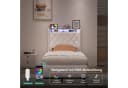 zebery Stauraumbett Polsterbett Beige mit LED, USB & Bettkasten Bild 3