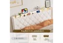 zebery Polsterbett 140x200 mit Bettkasten, LED & USB Beige Samt Bild 4