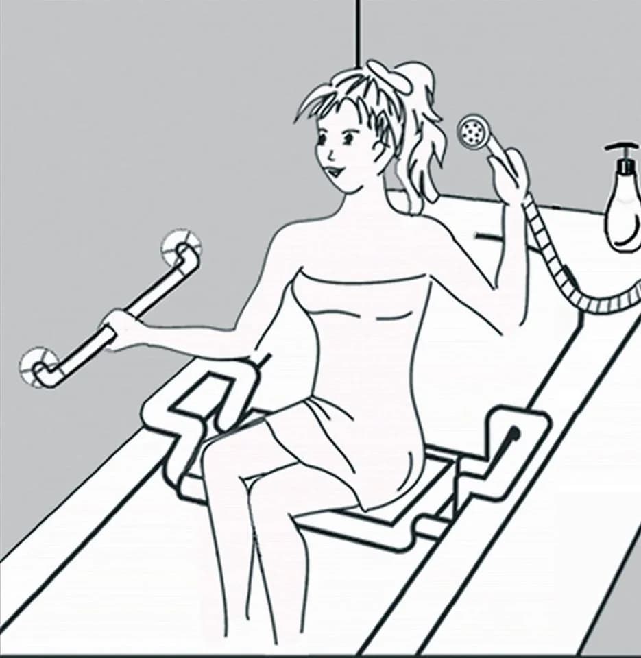 MSV Badewanneneinhängesitz ausziehbar weiß - Bild 5