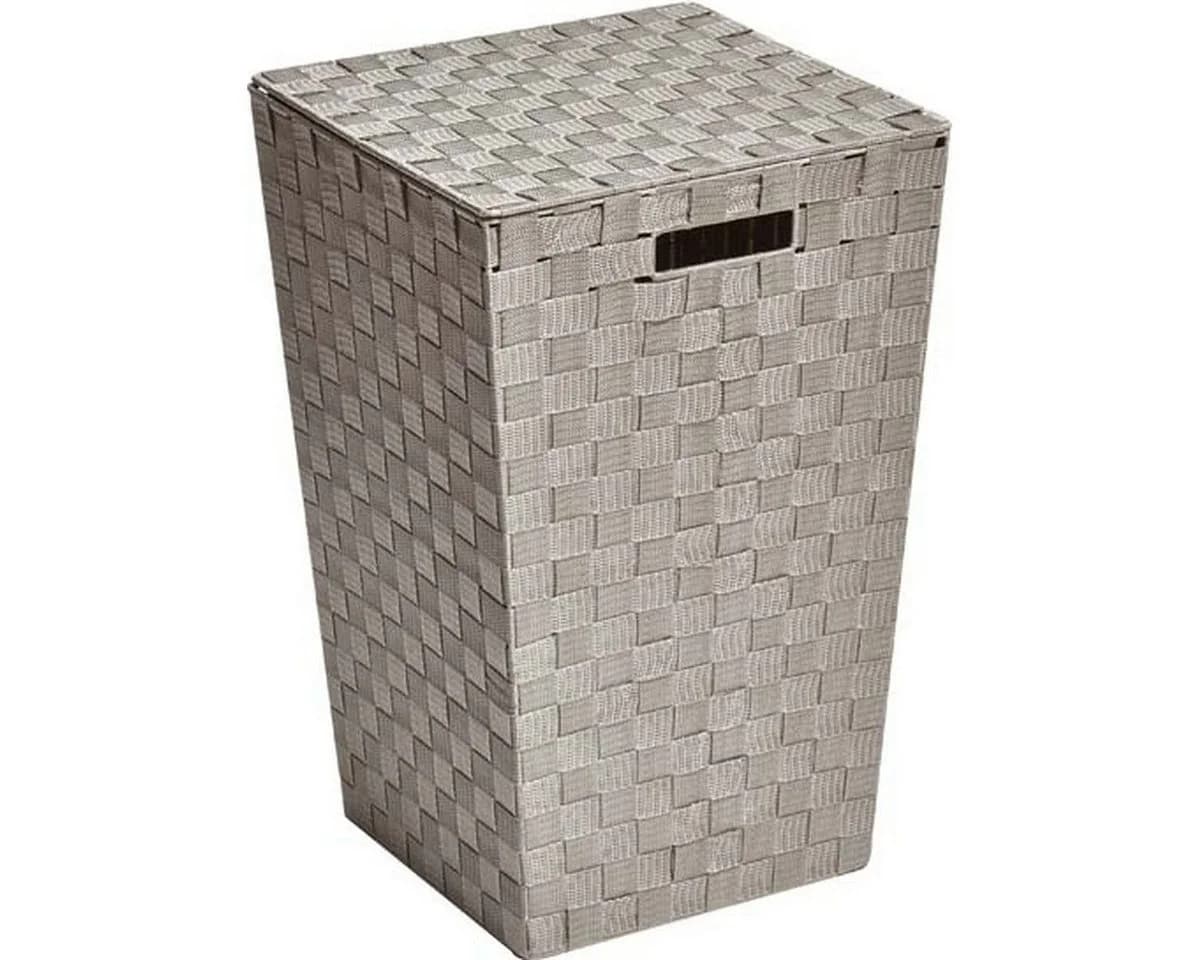 LikeKa Wäschekorb Taupe 48L mit Deckel und Tragegriffen