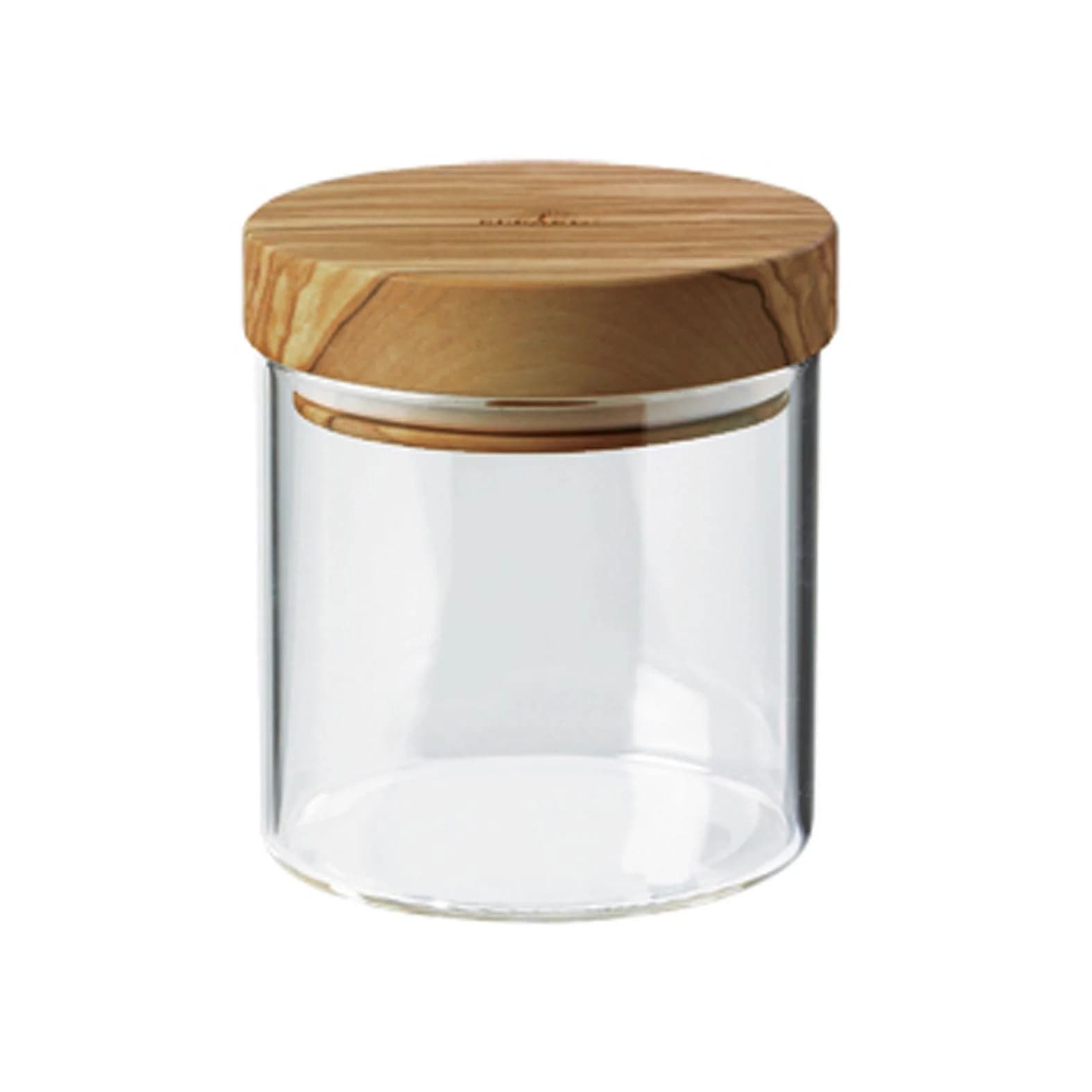 PROFINO Behälter BERARD mit Deckel 400 ml Glas Olivenholz