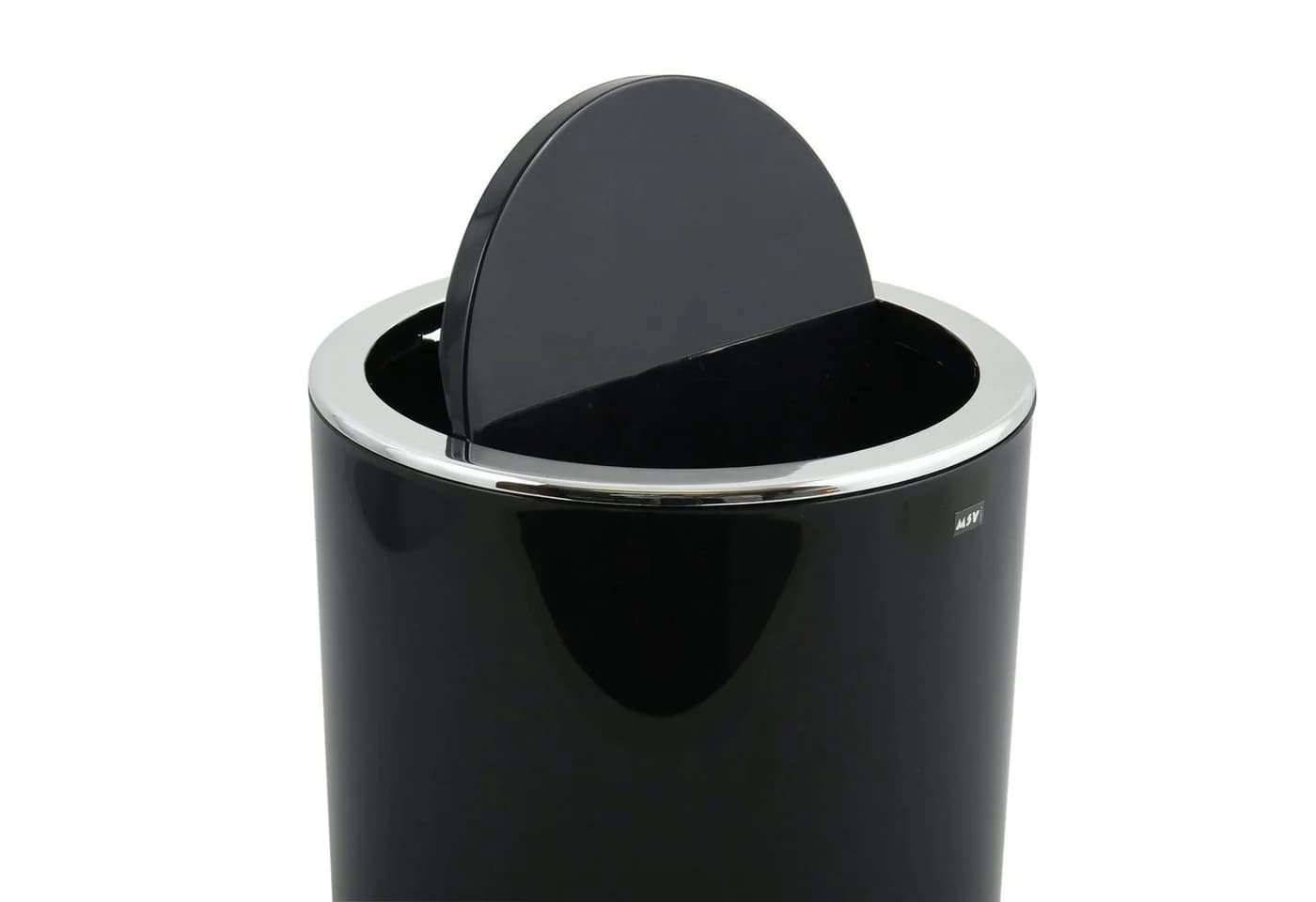 MSV Kosmetikeimer KAMAKA Schwarz Schwingdeckel 6L