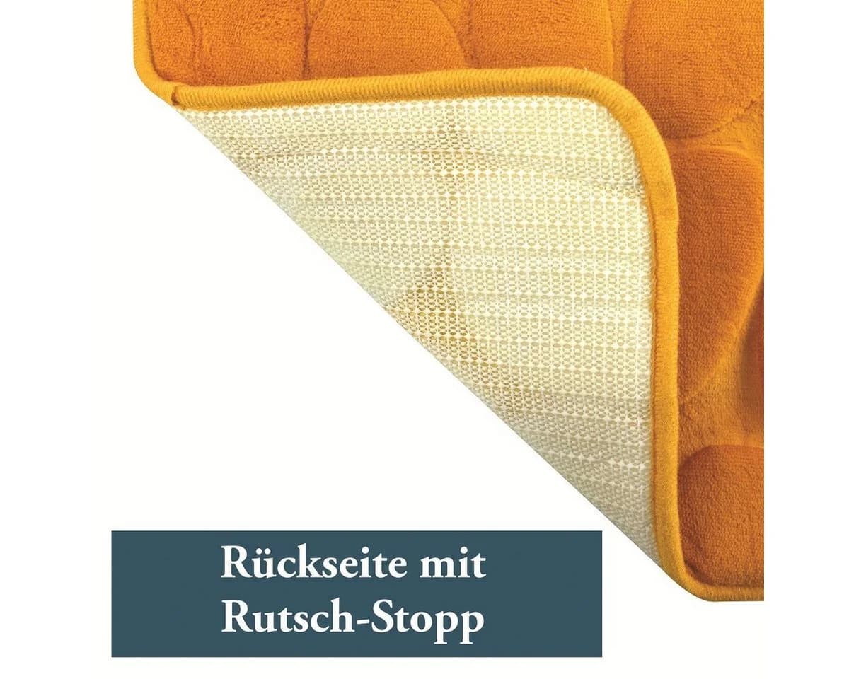 MSV Badematte KIESELSTEIN Safran Microfaser rutschhemmend - Bild 3