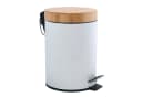 MSV Kosmetikeimer AZA Edelstahl Treteimer mit Softclose & Bambusdeckel 3L Bild 2