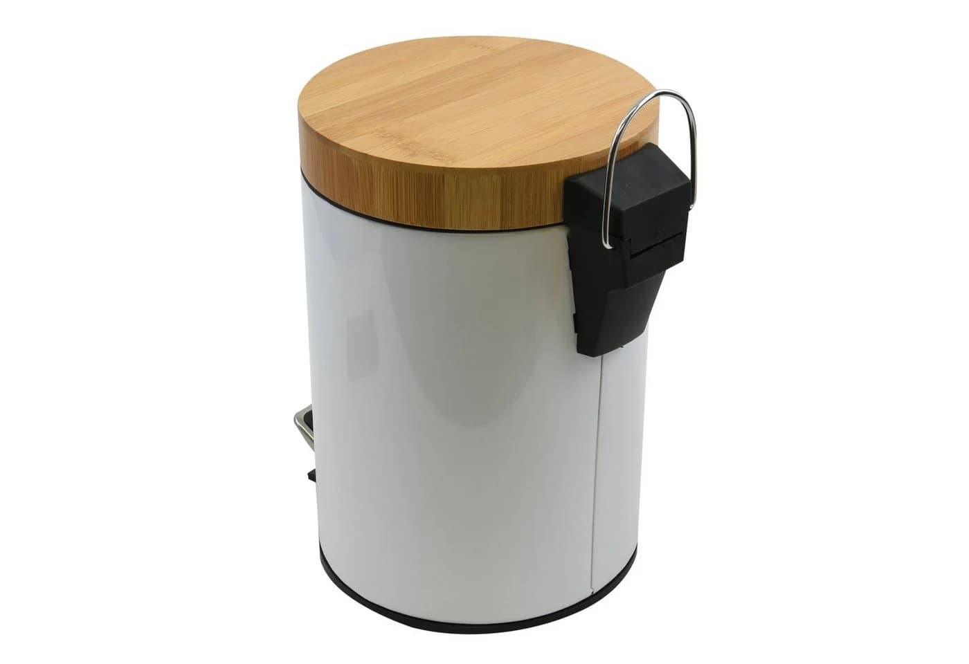 MSV Kosmetikeimer AZA Edelstahl Treteimer mit Softclose & Bambusdeckel 3L - Bild 4