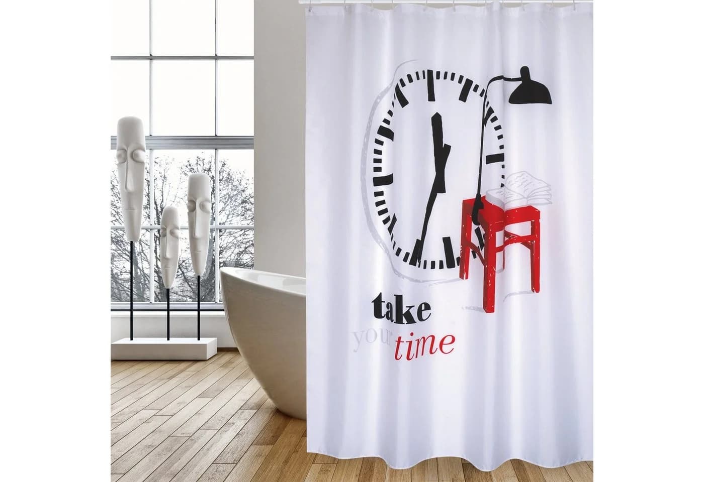 MSV Duschvorhang TAKE YOUR TIME Premium Anti-Schimmel Polyester - Bild 2