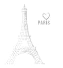 MSV Duschvorhang PARIS MON AMOUR Polyester Anti-Schimmel Bild 1