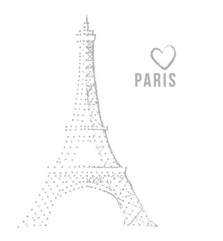 MSV Duschvorhang PARIS MON AMOUR Polyester Anti-Schimmel