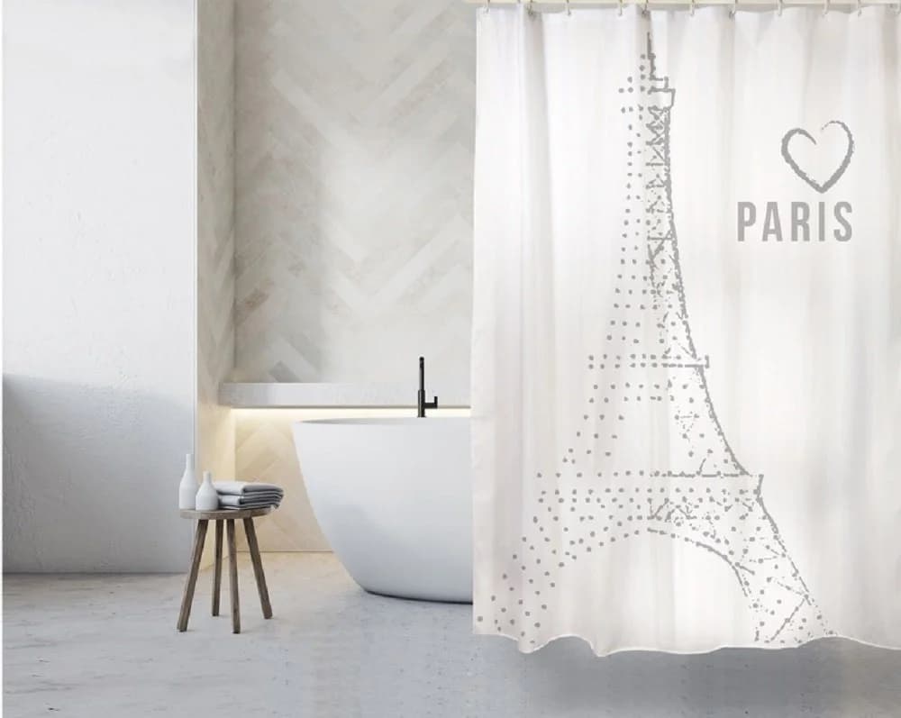 MSV Duschvorhang PARIS MON AMOUR Polyester Anti-Schimmel - Bild 2