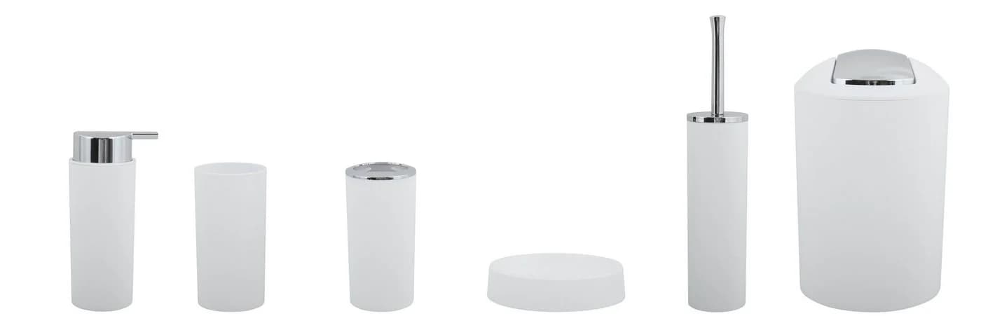 MSV Badaccessoires-Set HANNAH 6-tlg. Weiß Matt Kunststoff