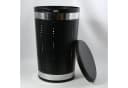 MSV Wäschetonne mit Sitzkissen 46L Edelstahl Schwarz-matt Bild 1