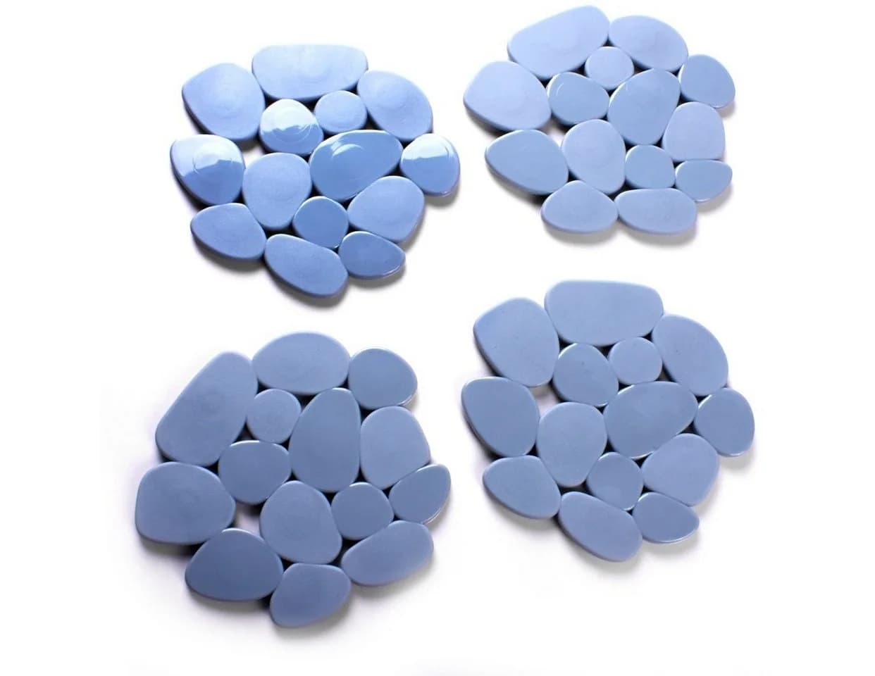 MSV Wanneneinlage KIESELSTEIN 4-tlg. Anti-Rutsch-Pads PVC Grau - Bild 2