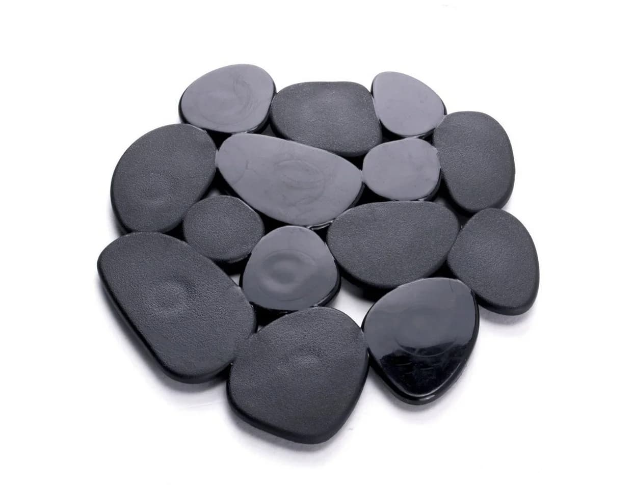 MSV Wanneneinlage KIESELSTEIN Anti-Rutsch-Pads 4-tlg. Schwarz PVC