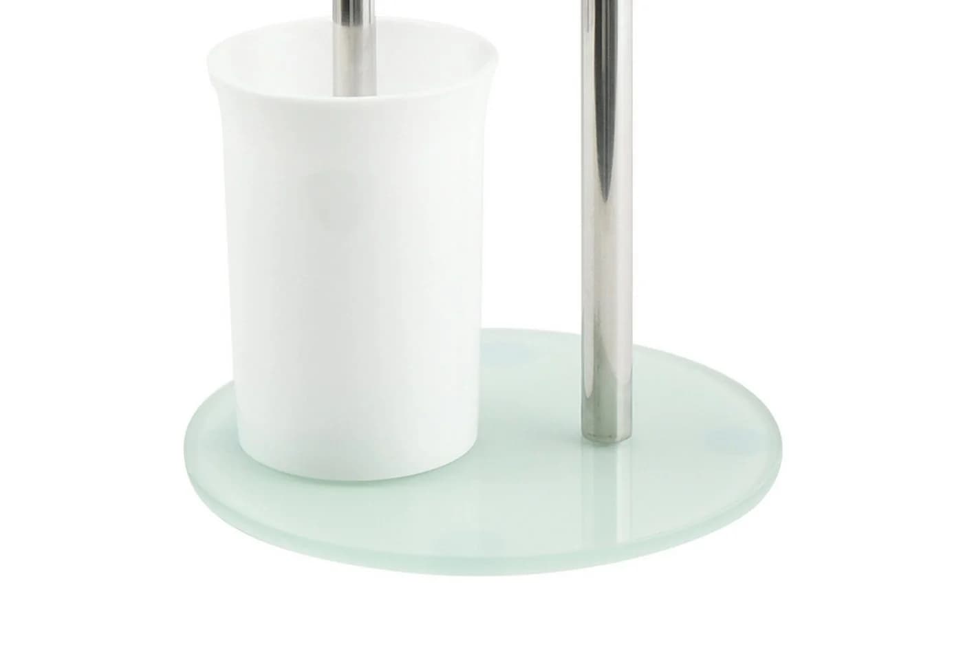 MSV Toilettenpapierhalter BERGAMO 3-in-1 WC Standgarnitur Edelstahl Weiß - Bild 4