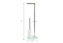 MSV Toilettenpapierhalter BERGAMO 3-in-1 WC Standgarnitur Edelstahl Weiß Bild 5