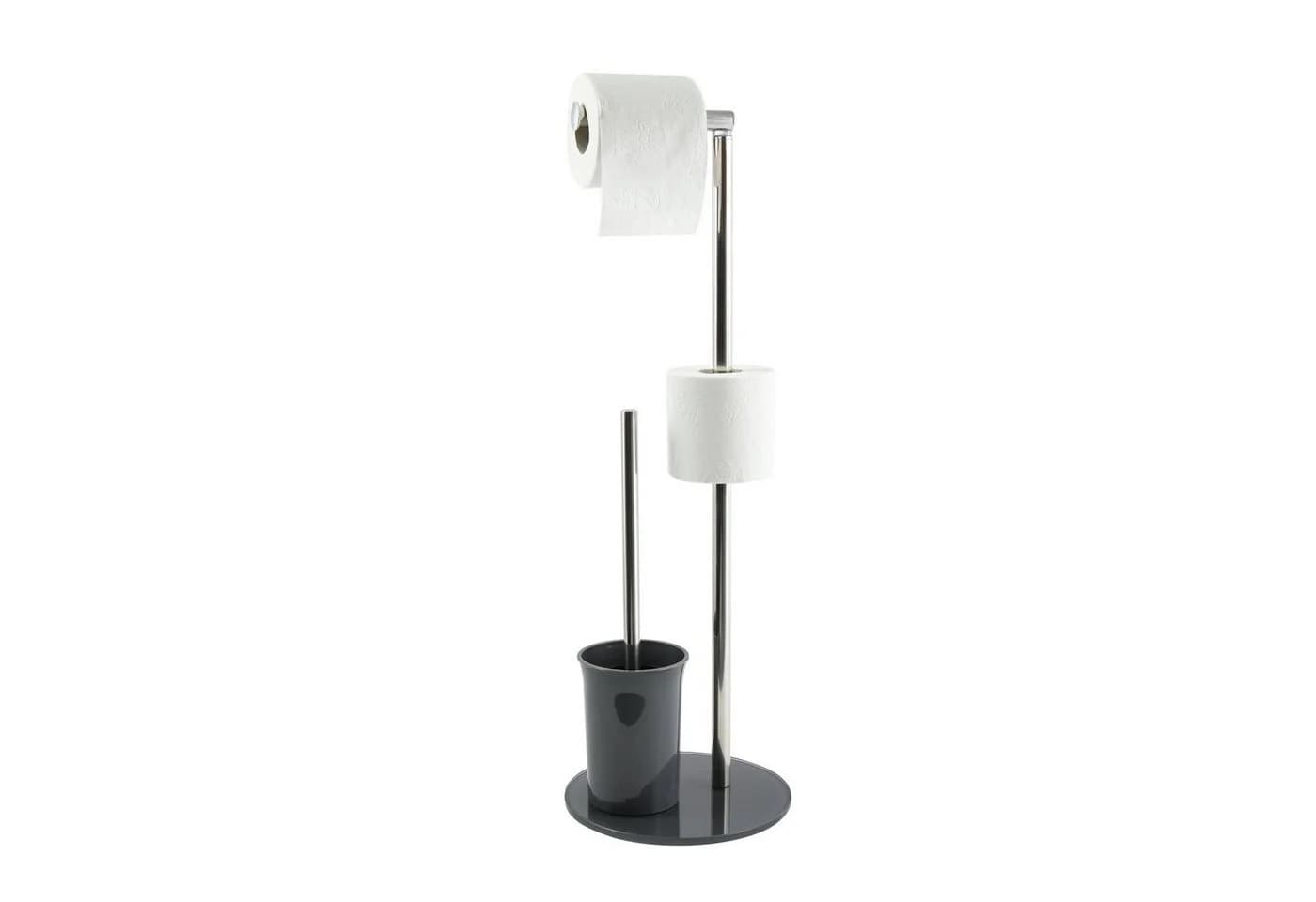 MSV Toilettenpapierhalter BERGAMO 3-in-1 Edelstahl Grau - Bild 2