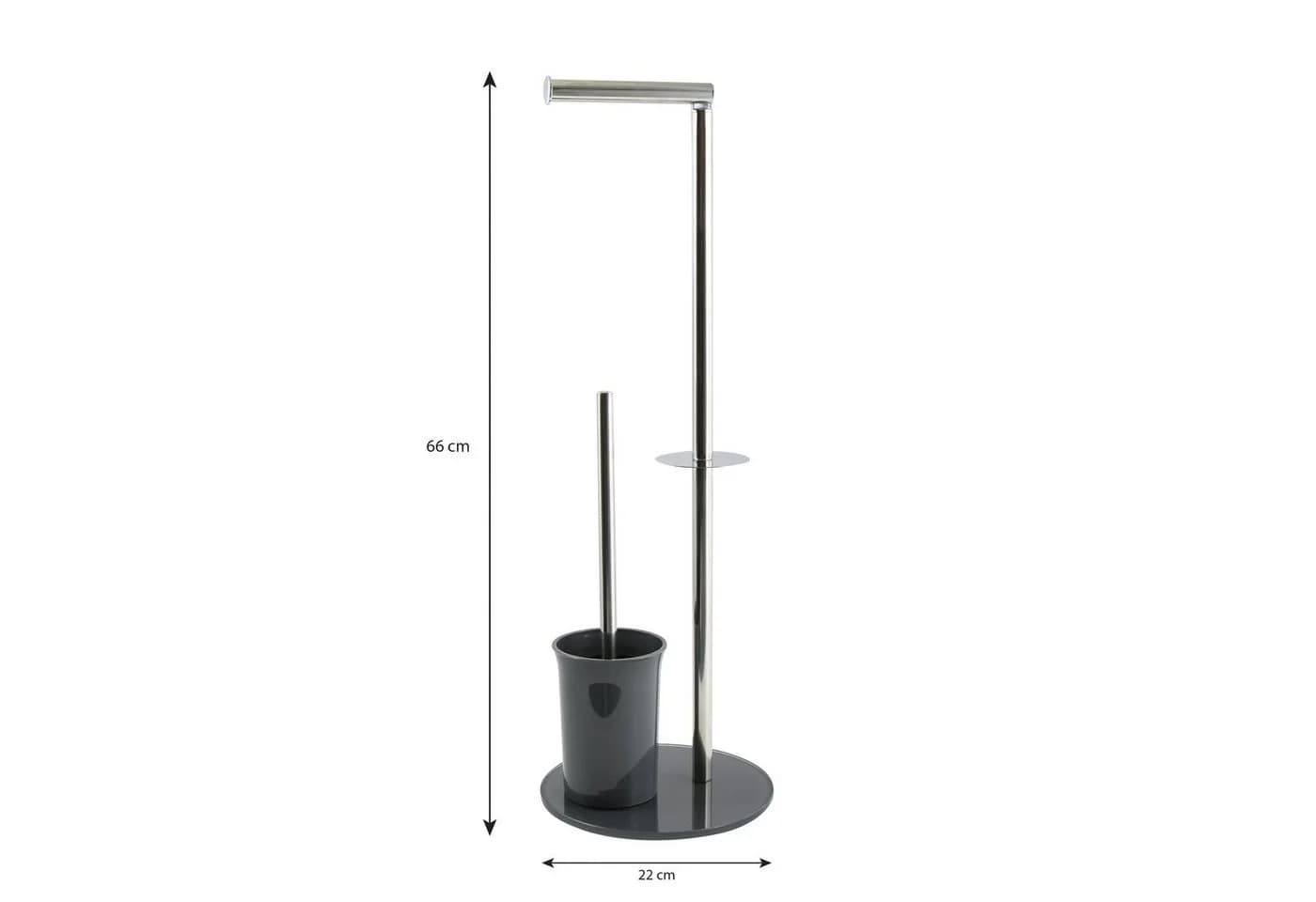 MSV Toilettenpapierhalter BERGAMO 3-in-1 Edelstahl Grau - Bild 5
