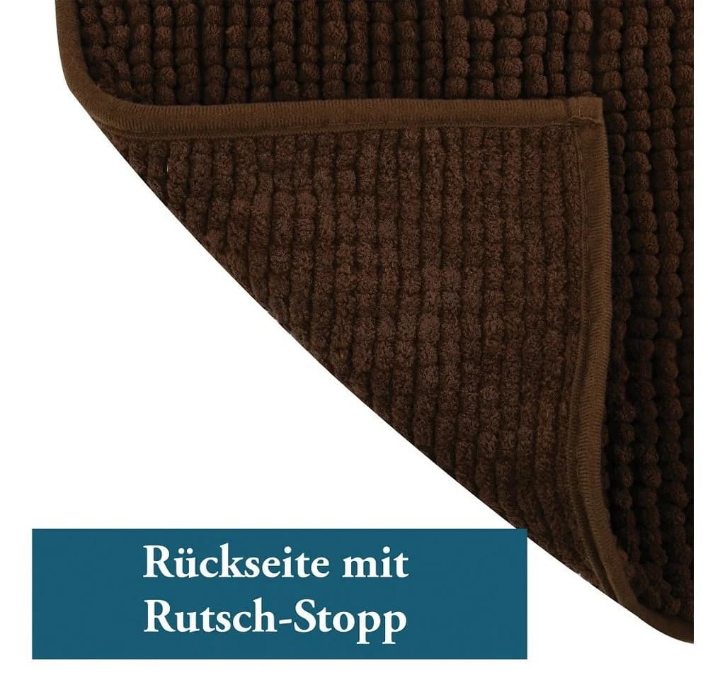 MSV Badematte CHENILLE Polyester Microfaser Anti-Rutsch
