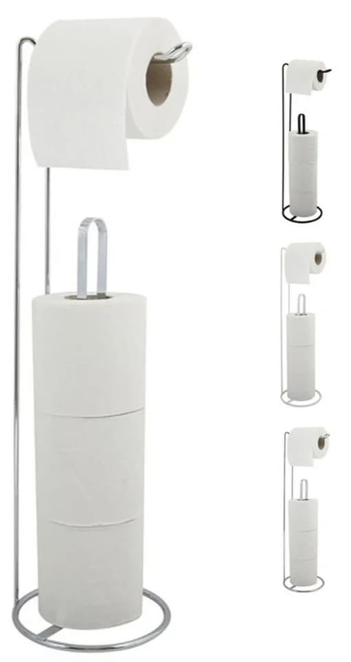 MSV Toilettenpapierhalter AMY verchromt mit Stauraum für 3 Rollen - Bild 3