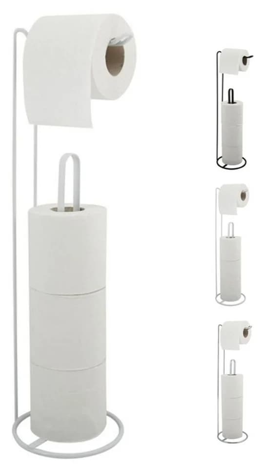 MSV Toilettenpapierhalter AMY freistehend weiß matt mit Ersatzrollenhalter - Bild 3