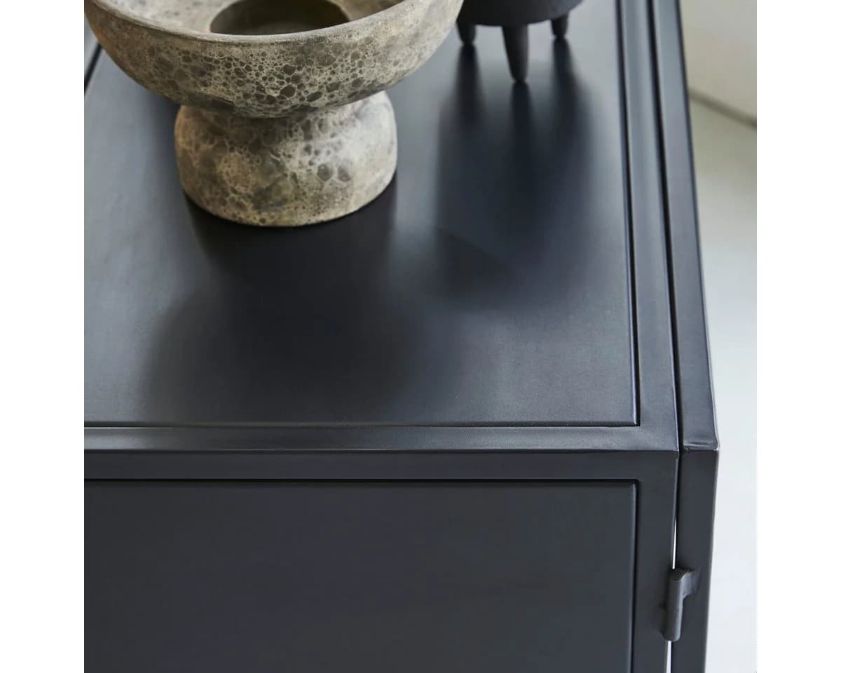 Tikamoon Buffet Vitrinenschrank Emil Schwarz Metall Glas - Bild 4
