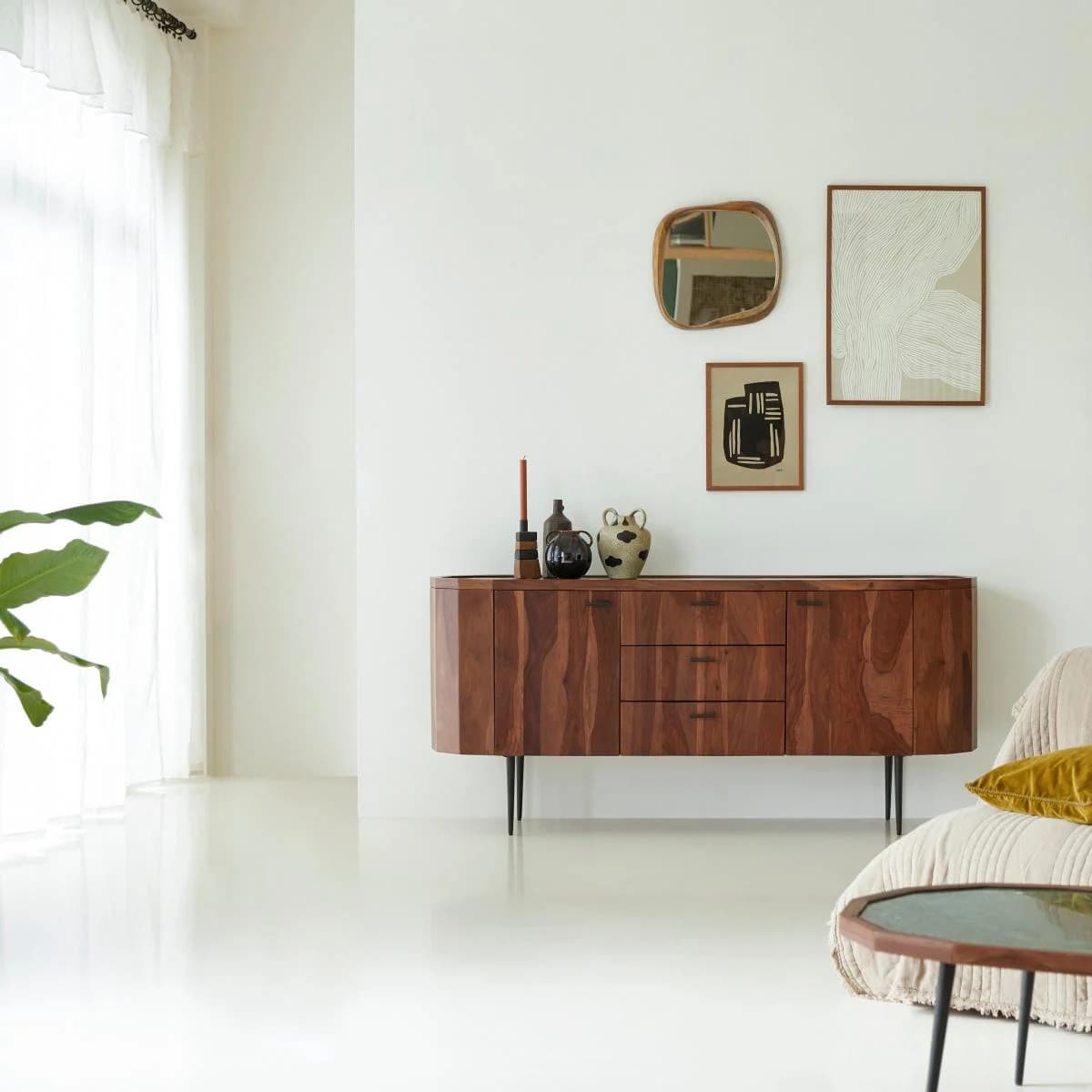 Tikamoon Anrichte Jade 175 cm Palisanderholz & Marmor